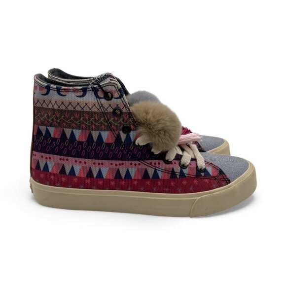 inkkas Shoes - Inkkas Womens Chambray Boho Aztec Canvas Print High Top Sneakers Shoes SZ 8